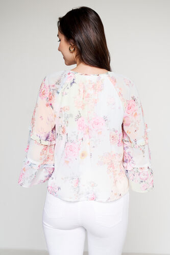 Multi Floral Flared Top, Multi Color, image 5